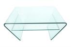 Moderne glazen salontafel FANTOME 70cm trapeziumvormig met, Nieuw, Ophalen of Verzenden