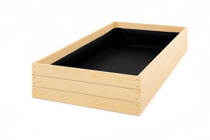 Moestuinbak - kweekbak - 200x100x27 cm - hout - met grond..., Tuin en Terras, Bloembakken en Plantenbakken, Nieuw, Ophalen of Verzenden