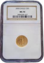 Gouden American Eagle 1/10 oz 2005 NGC MS70 gecertificeerd, Postzegels en Munten, Munten | Amerika, Goud, Losse munt, Verzenden