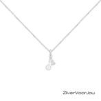 Zilveren badminton racket en shuttle ketting, Verzenden, Nieuw, Zilver