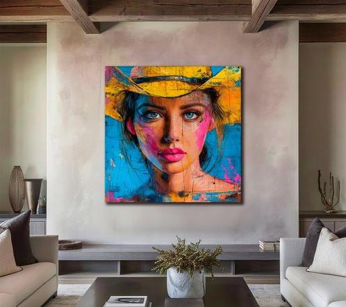 PLM-Art - Wild West Woman, Antiek en Kunst, Kunst | Schilderijen | Modern