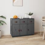 vidaXL Dressoir 100x40x75 cm massief grenenhout grijs, Huis en Inrichting, 100 tot 150 cm, Verzenden, Nieuw, Grenenhout