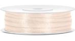 Satijn lint licht crème/beige 3 mm breed en 50 meter lang, Verzenden, Nieuw, Lint, Band of Elastiek