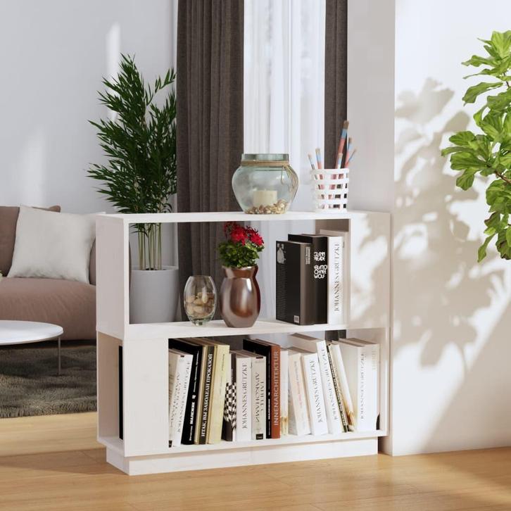 vidaXL Boekenkast/kamerscherm 80x25x70 cm massief grenenhout, Huis en Inrichting, Kasten | Boekenkasten, 25 tot 50 cm, Nieuw, Grenenhout