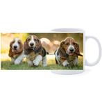 Beker - Basset Hounds Lopend op Gras NIEUW, Huis en Inrichting, Ophalen of Verzenden, Nieuw