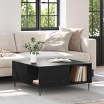 vidaXL Salontafel Zwart Eiken 80 x 80 x 36,5 cm Bewerkt hout, Huis en Inrichting, Tafels | Salontafels, Verzenden, Nieuw, 50 tot 100 cm