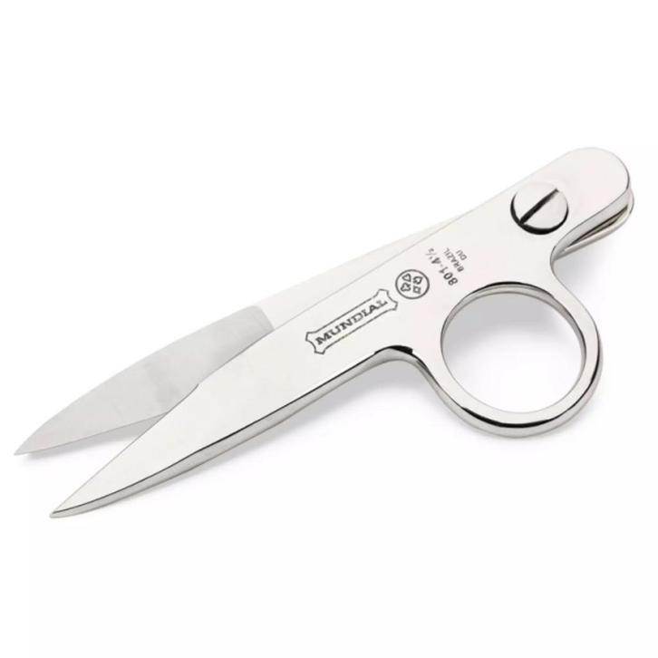 Mundial Eenringschaar – Ergonomisch – Nikkelgecoat – 1, Hobby en Vrije tijd, Borduren en Borduurmachines, Nieuw, Ophalen of Verzenden