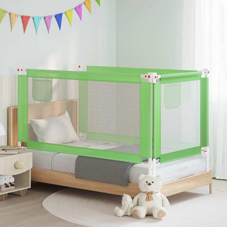 vidaXL Bedhekje peuter 160x25 cm stof groen, Kinderen en Baby's, Traphekjes, Nieuw, Verzenden