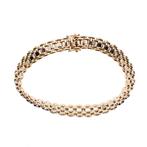 Bicolor gouden Bismarck schakel armband | 19 cm, Goud, Gebruikt, Verzenden, Overige kleuren