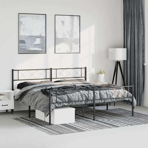 vidaXL Bedframe met hoofd- en voeteneinde metaal zwart, Huis en Inrichting, Slaapkamer | Bedden, Overige maten, Overige maten