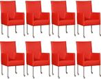 Leren Eetkamerstoelen Spark Rood Rode Keukenstoel, Nieuw, Vijf, Zes of meer stoelen, Leer, Ophalen of Verzenden