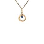 Gouden hanger met saffier 14 karaat, Verzenden, Zo goed als nieuw, Blauw, Goud