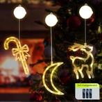 Kerstverlichting Raam Maan + Rendier + Zuurstok - ø18cm -, Diversen, Kerst, Verzenden, Nieuw