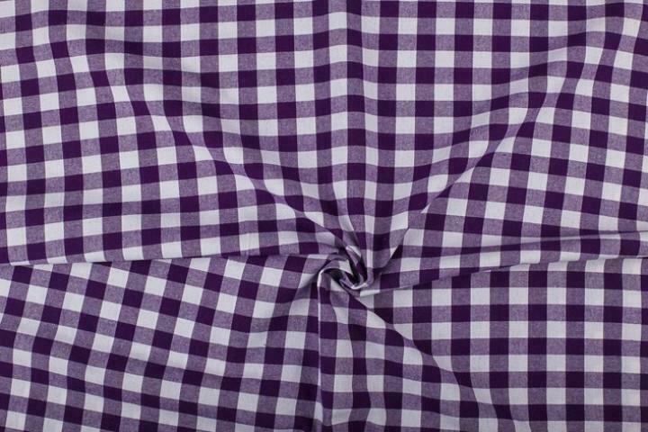 Geruite stof paars wit geruit - 18mm geruit, Hobby en Vrije tijd, Stoffen en Lappen, 120 cm of meer, 200 cm of meer, Paars, Nieuw