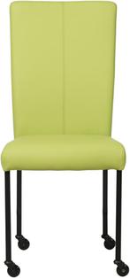 Felgroene leren moderne eetkamerstoel - poot vierkant zwart, Huis en Inrichting, Stoelen, Overige kleuren, Nieuw, Leer, Ophalen of Verzenden