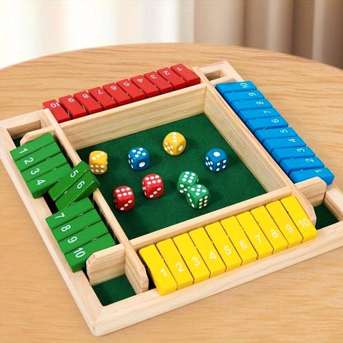 WOOD CITY Shut The Box voor 4 spelers Kleurrijk - NU 29.95, Hobby en Vrije tijd, Gezelschapsspellen | Bordspellen, Drie of vier spelers