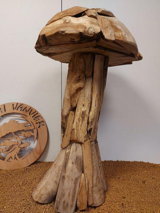 Beeld, Paddestoel xl in teak - 80 cm - Teak, Antiek en Kunst, Curiosa en Brocante