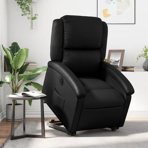vidaXL Sta-op-stoel elektrisch kunstleer zwart, Huis en Inrichting, Fauteuils, Nieuw, Verzenden