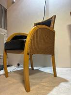 Lloyd Loom - Fauteuil - Hout, Leder - Twee fauteils