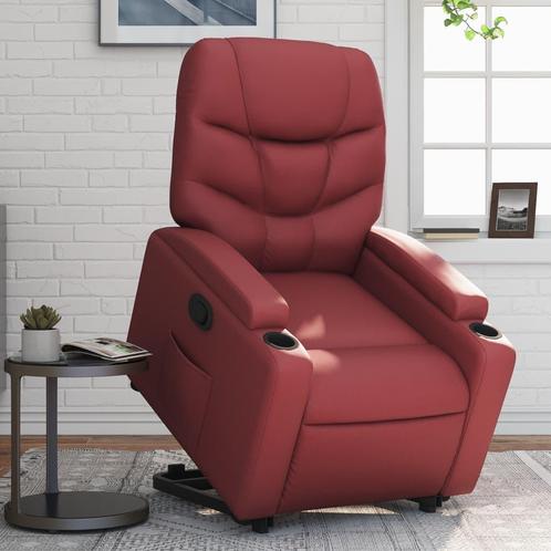 vidaXL Sta-op-stoel kunstleer wijnrood, Huis en Inrichting, Fauteuils, Nieuw, Verzenden