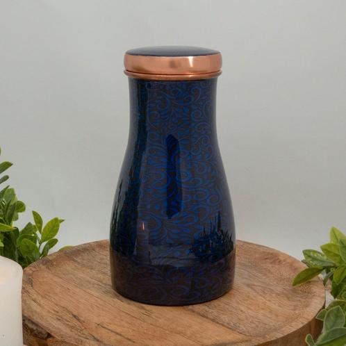 Puur koperen karaf bloemenprint met dop ± 950 ml, Sport en Fitness, Gezondheidsproducten en Wellness, Nieuw