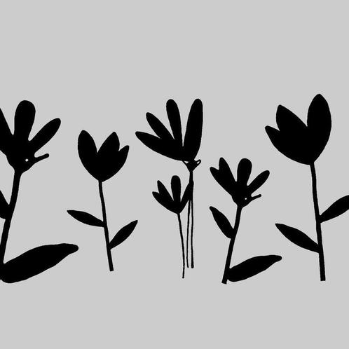 Raamfolie, glasfolie Statisch raamfolie zwarte bloem (45cm), Doe-het-zelf en Verbouw, Zeil en Folie, Nieuw