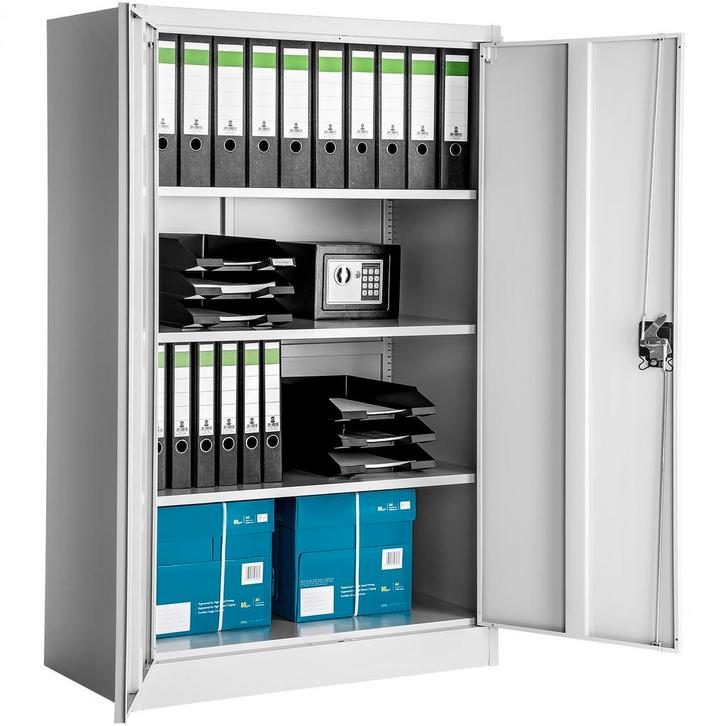 Archiefkast met 4 planken 140x90x40cm - grijs, Huis en Inrichting, Kasten | Roldeurkasten en Archiefkasten, Verzenden