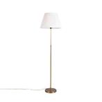 Vloerlamp brons met plisse kap crème 45 cm verstelbaar -, Verzenden, Nieuw, Country-rustic