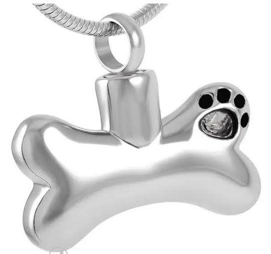 Ashanger, assieraad botje hondenpoot zilver, hond crematie, Sieraden, Tassen en Uiterlijk, Kettinghangers, Zilver, Nieuw, Kruis of Symbool