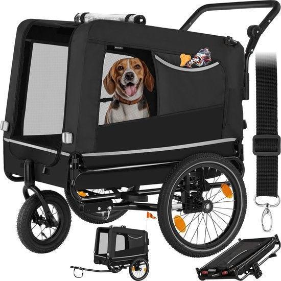 2dekans | tectake® - Hondenkar WoofRider fietskar - zwart -, Dieren en Toebehoren, Honden-accessoires, Zo goed als nieuw, Ophalen of Verzenden