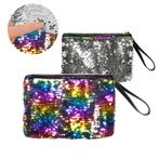 Handtasje Glitter Omkeerbaar Regenboog Zilver 20cm, Nieuw, Verzenden