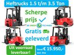 Voorraad heftrucks, gratis bezorgd, 1.8, 2.5, 3, 3.5T vanaf:, Zakelijke goederen, Machines en Bouw | Heftrucks en Intern transport