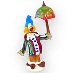 Filippo Maso - sculptuur, Clown con ombrello - 31 cm -