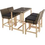 Wicker bartafel Kutina met 4 stoelen Latina - natuur, Tuin en Terras, Tuinsets en Loungesets, Verzenden, Nieuw