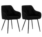 Set van 2 Velvet Eetkamerstoelen –Armleuningen en Metalen Po, Huis en Inrichting, Stoelen, Verzenden, Nieuw