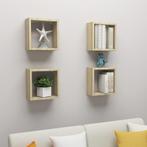 vidaXL Wandschappen kubus 4 st 30x15x30 cm sonoma, Huis en Inrichting, Woonaccessoires | Wandplanken en Boekenplanken, Verzenden
