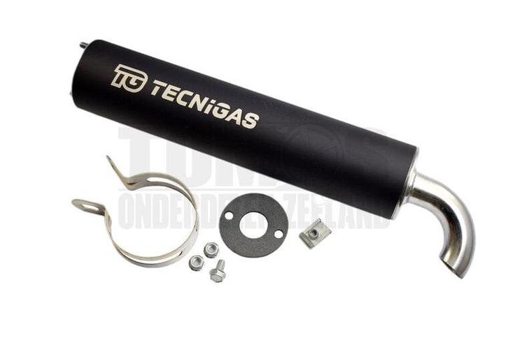 Uitlaat demper Tecnigas universeel Next-R 2-gaats zwart, Fietsen en Brommers, Brommeronderdelen | Algemeen, Nieuw, Ophalen of Verzenden