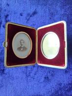 Fotolijst- Antiek zilveren Victoriaans afsluitbaar, tweeluik