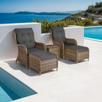 Wicker loungeset Benissa 2+2 met aluminium frame - natuur, Verzenden, Nieuw