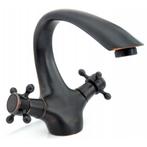 REA Retro wastafelkraan - laag model - vintage zwart - me..., Doe-het-zelf en Verbouw, Sanitair, Ophalen of Verzenden, Nieuw