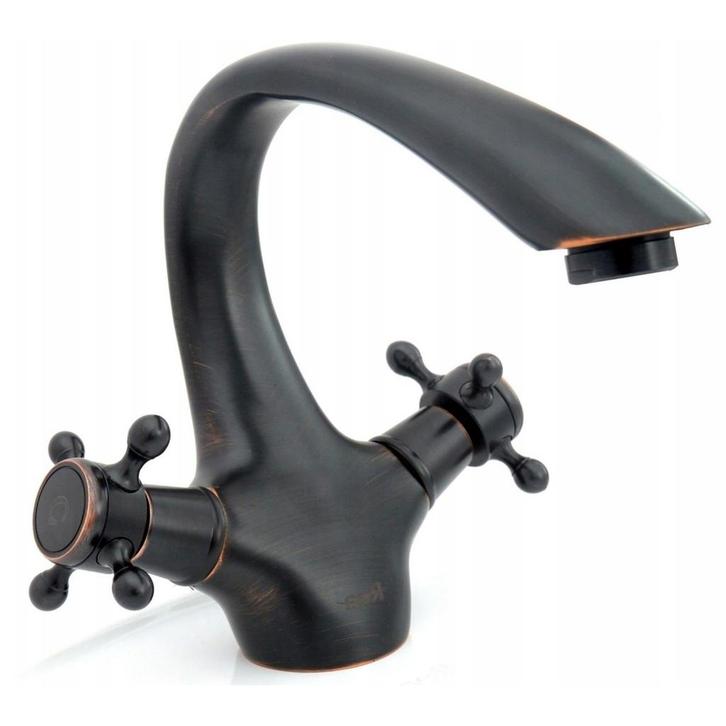 REA Retro wastafelkraan - laag model - vintage zwart - me..., Doe-het-zelf en Verbouw, Sanitair, Nieuw, Ophalen of Verzenden