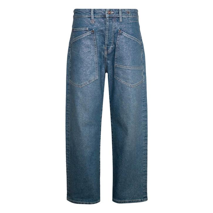 MAC • blauwe Baggy straight jeans glitter • 38, Kleding | Dames, Spijkerbroeken en Jeans, Blauw, Nieuw, Verzenden