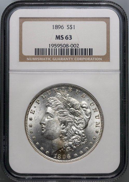 Verenigde Staten. 1 Dollar 1896 - NGC MS63 (Philadelphia), Postzegels en Munten, Munten | Europa | Niet-Euromunten