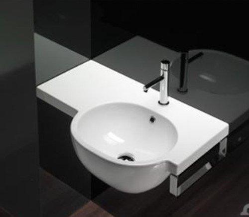 Catalano C2 75 DX 75 x 48 cm keramische Wastafel rechts, Doe-het-zelf en Verbouw, Sanitair, Bad, Nieuw, Ophalen of Verzenden