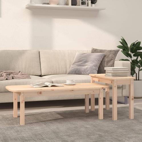 vidaXL 2-delige Salontafelset massief grenenhout, Huis en Inrichting, Tafels | Salontafels, Nieuw, Grenenhout, Verzenden