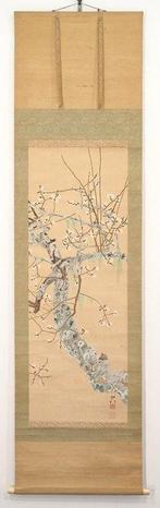 Kakejiku  (hangscroll) - Mooie witte pruimenbloesems -, Antiek en Kunst