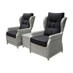 Toscane XL lounge balkonset verstelbaar 5-delig wit grijs, Tuin en Terras, Ophalen of Verzenden, Nieuw, Wicker