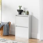 Schoenenkast Sokndal 2 kleppen wit 71x50x15 cm [en.casa], Verzenden, Nieuw