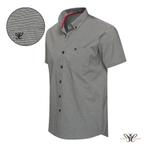 2dekans | Cappuccino Bronte Shirt gestreept - Korte mouwen -, Kleding | Heren, Overhemden, Ophalen of Verzenden, Zo goed als nieuw