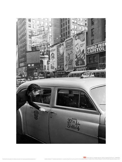 Kunstdruk Time Life Audrey Hepburn Taxi 30x40cm, Huis en Inrichting, Woonaccessoires | Schilderijen, Tekeningen en Foto's, Nieuw